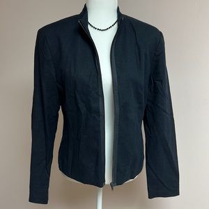 Vintage Navy blue Linen blend light jacket size 8 Trousers Etc. New York